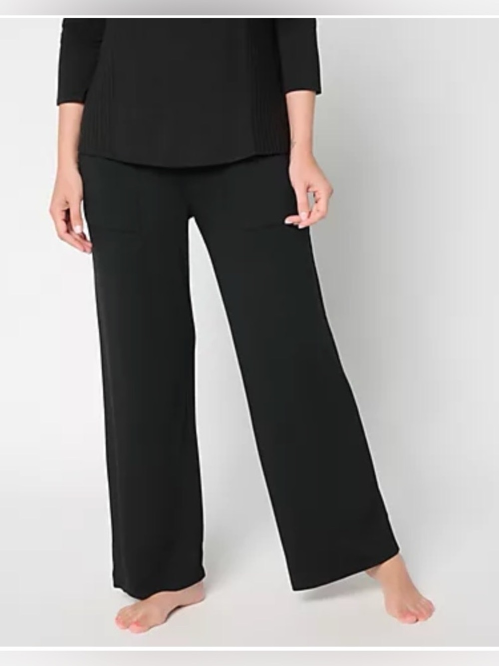 Modern Soul Regular Comfort Yarn Straight Leg Sweater Pants - Black (Size 1X)